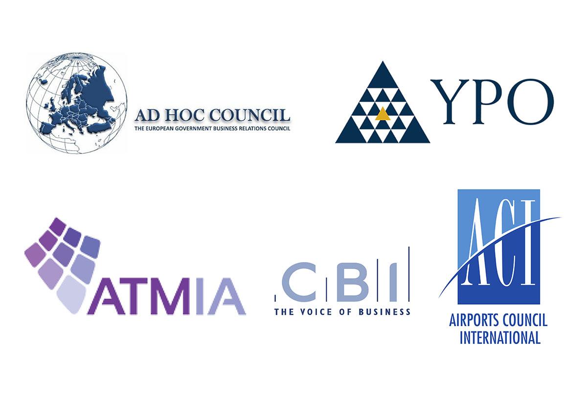 Flera logotyper inklusive Ad Hoc Council, ATMIA, CBI, YPO